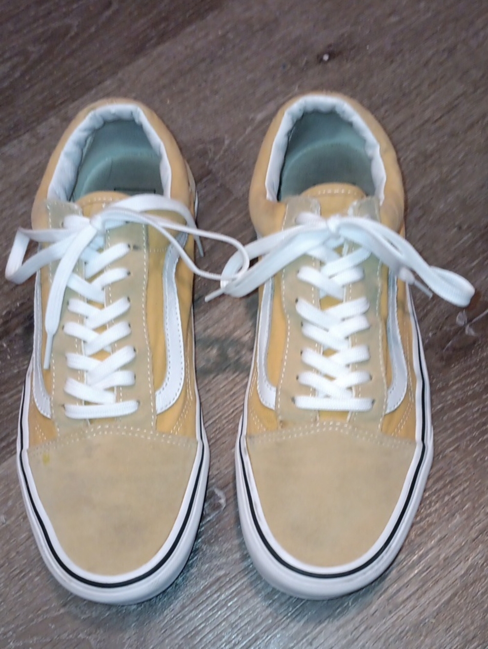 Vans Yellow Tan and White Old Skool Low Top Sneakers